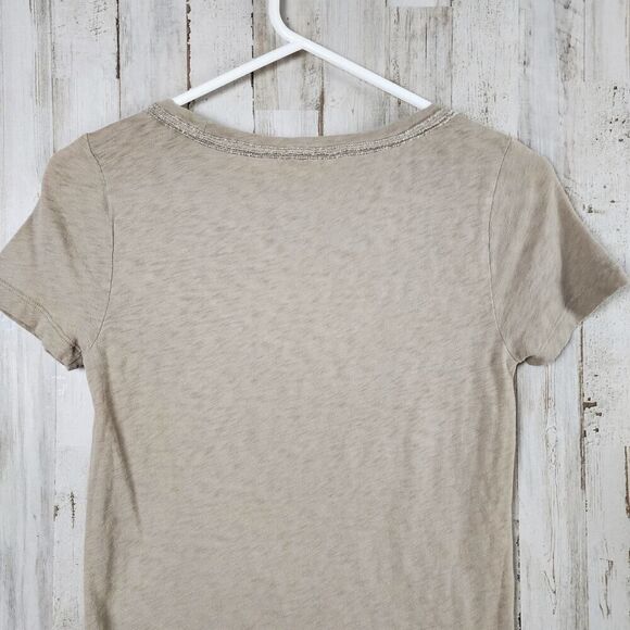 J. Crew Beaded Tee Shirt Tan Size Small - Picture 7 of 11
